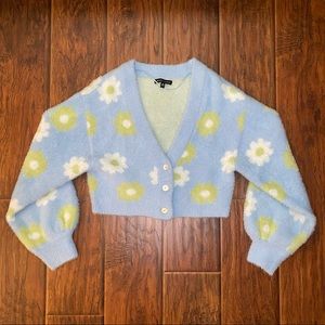 Kendall & Kylie blue/green cropped sweater